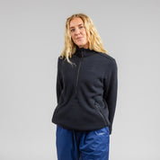 Janus x Kleveland ullfleece polo med zip til dame, farge svart